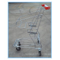 Carrito de cesta plateado cinc con cestas dobles